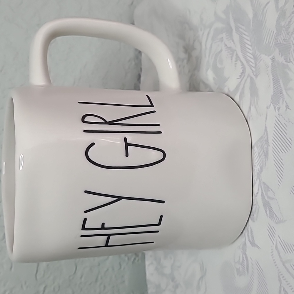 Rae Dunn Artisan Collection "Hey Girl" White Coffee Tea Mug
